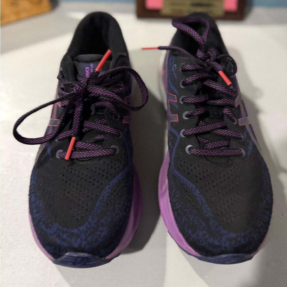 Asics Women's Black and Purple Athletic Shoes